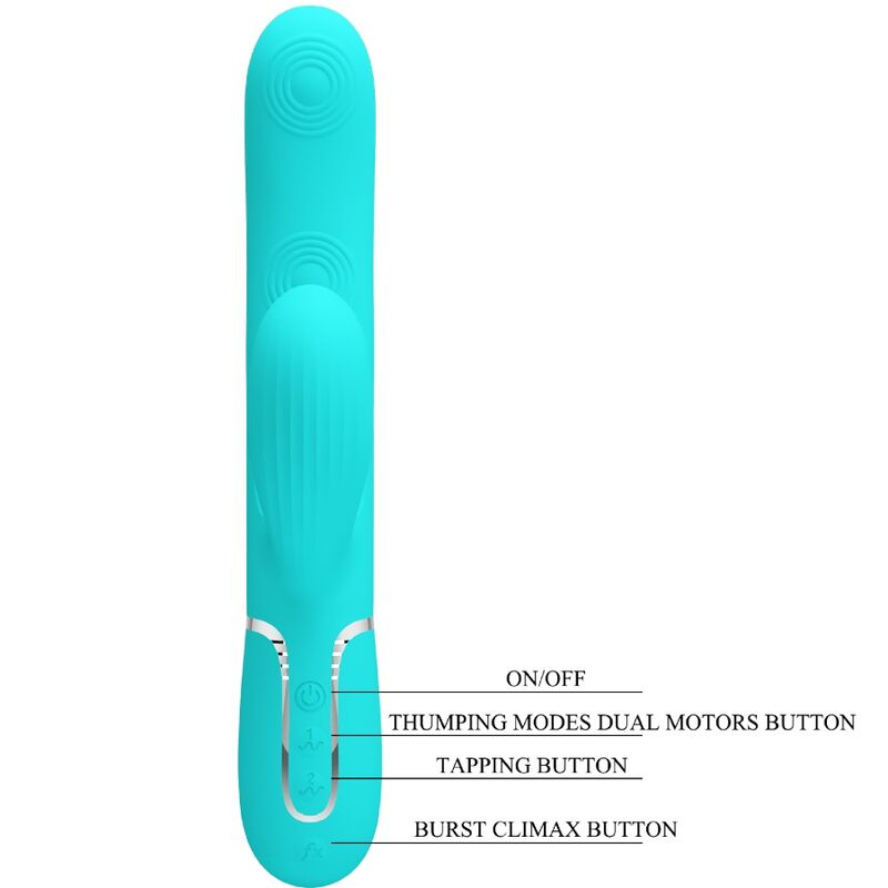 PRETTY LOVE - PERLITA VIBRATEUR MULTIFONCTION 3 EN 1 POINT G VERT AQUA PRETTY LOVE FLIRTATION