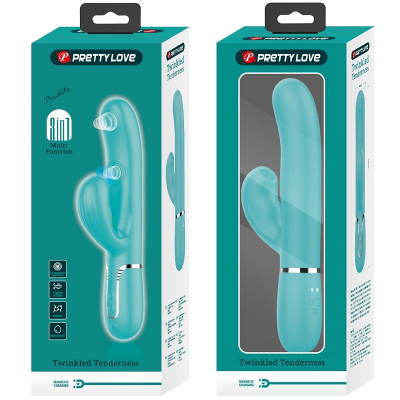 PRETTY LOVE - PERLITA VIBRATEUR MULTIFONCTION 3 EN 1 POINT G VERT AQUA PRETTY LOVE FLIRTATION