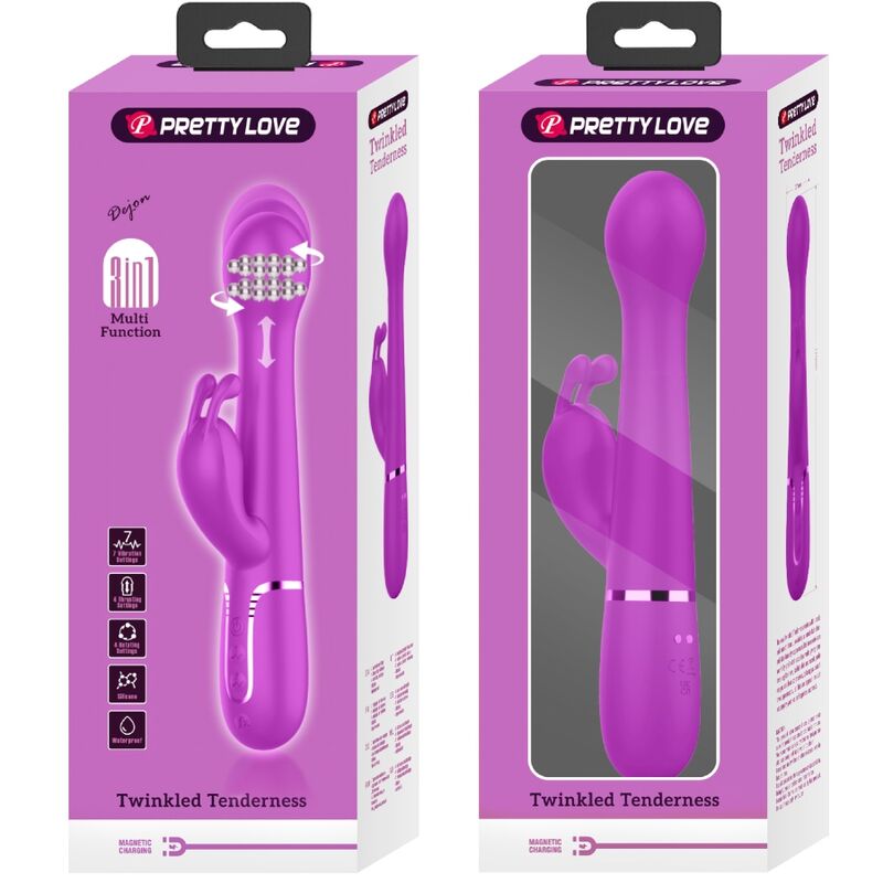 PRETTY LOVE - VIBRATEUR DEJON RABBIT 3 EN 1 MULTIFONCTION VIOLET PRETTY LOVE FLIRTATION