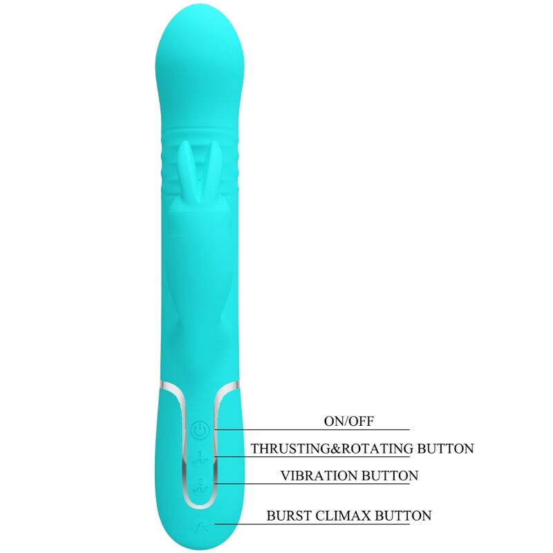 PRETTY LOVE - VIBRATEUR COALE RABBIT PERLES VERT AQUA PRETTY LOVE FLIRTATION