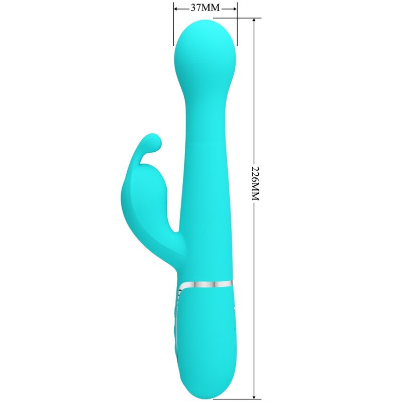 PRETTY LOVE - VIBRATEUR DEJON RABBIT 3 EN 1 MULTIFONCTION VERT AQUA PRETTY LOVE FLIRTATION