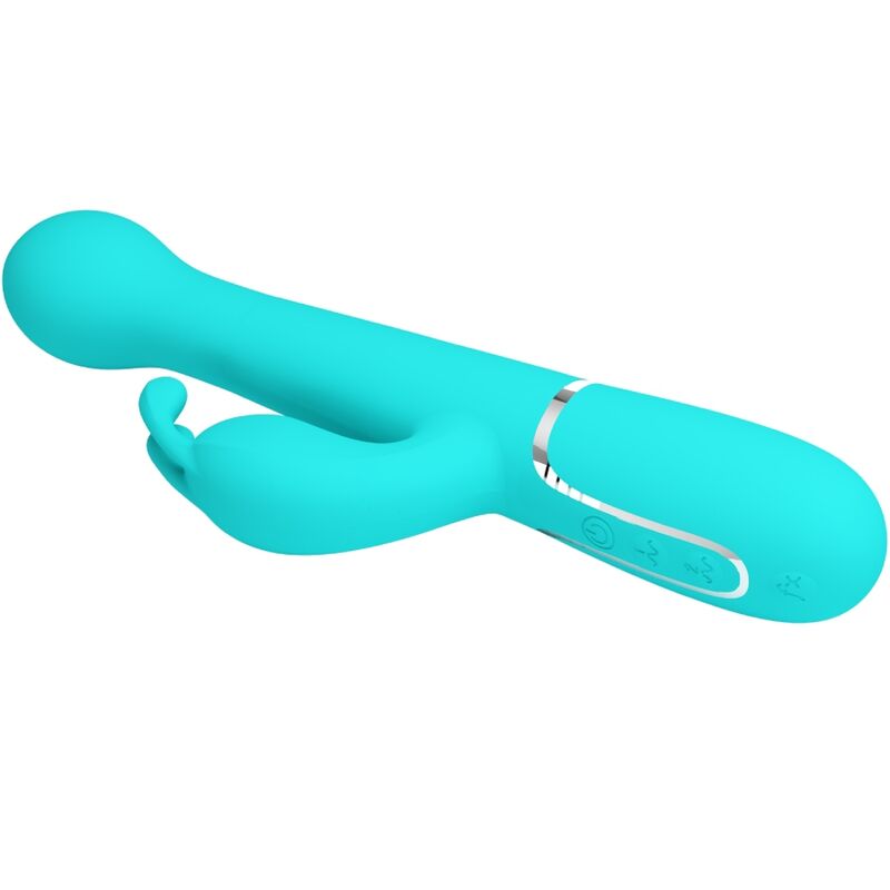 PRETTY LOVE - VIBRATEUR DEJON RABBIT 3 EN 1 MULTIFONCTION VERT AQUA PRETTY LOVE FLIRTATION