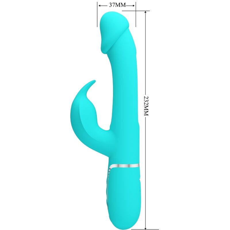 PRETTY LOVE - VIBRATEUR DEJON RABBIT 3 EN 1 MULTIFONCTION VERT AQUA PRETTY LOVE FLIRTATION