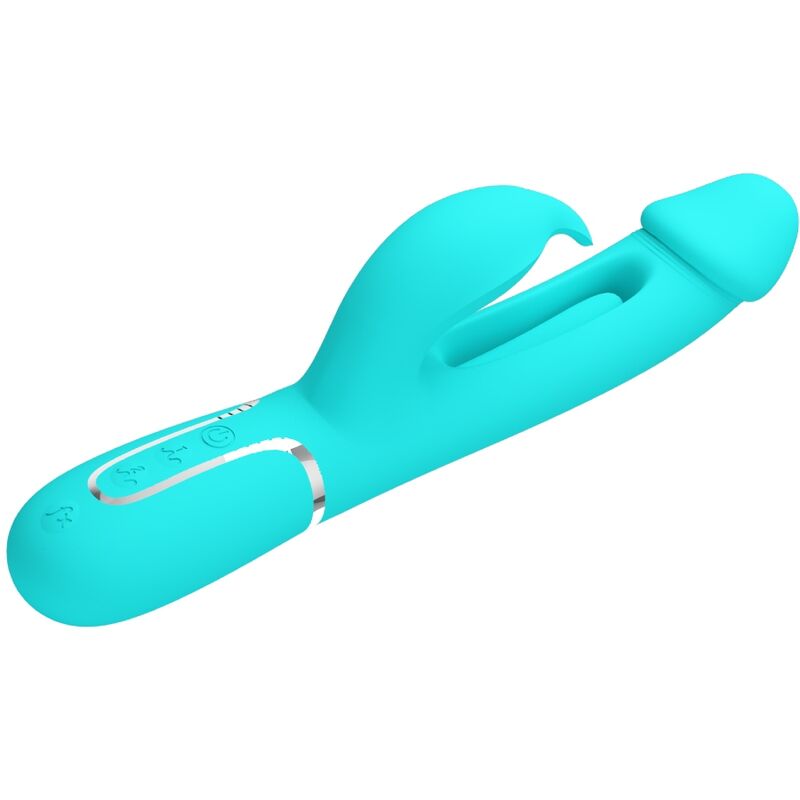 PRETTY LOVE - VIBRATEUR DEJON RABBIT 3 EN 1 MULTIFONCTION VERT AQUA PRETTY LOVE FLIRTATION