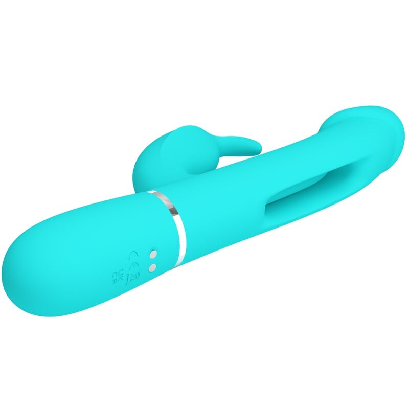 PRETTY LOVE - VIBRATEUR DEJON RABBIT 3 EN 1 MULTIFONCTION VERT AQUA PRETTY LOVE FLIRTATION