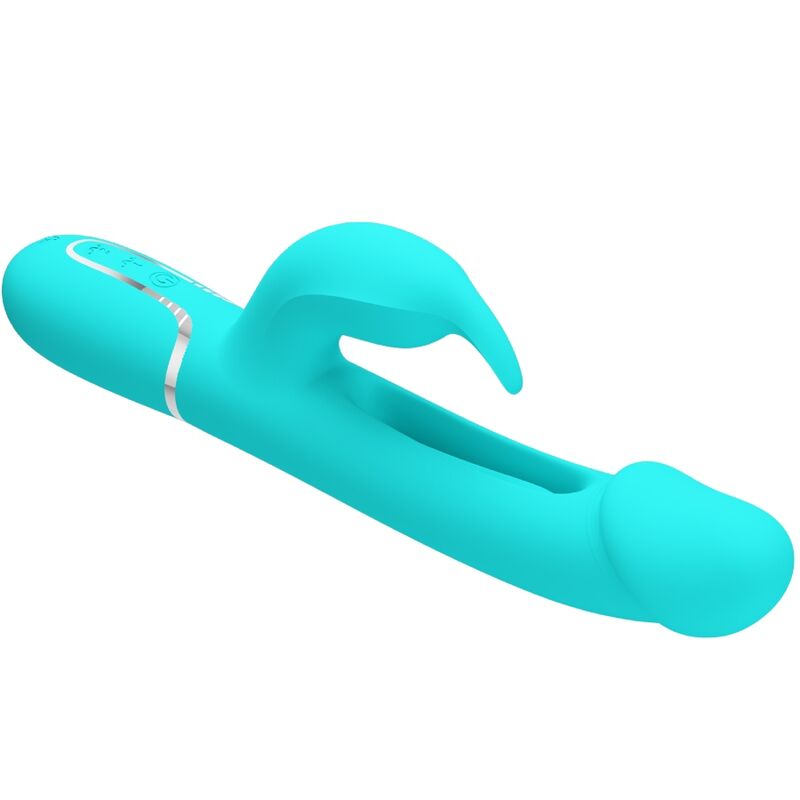 PRETTY LOVE - VIBRATEUR DEJON RABBIT 3 EN 1 MULTIFONCTION VERT AQUA PRETTY LOVE FLIRTATION