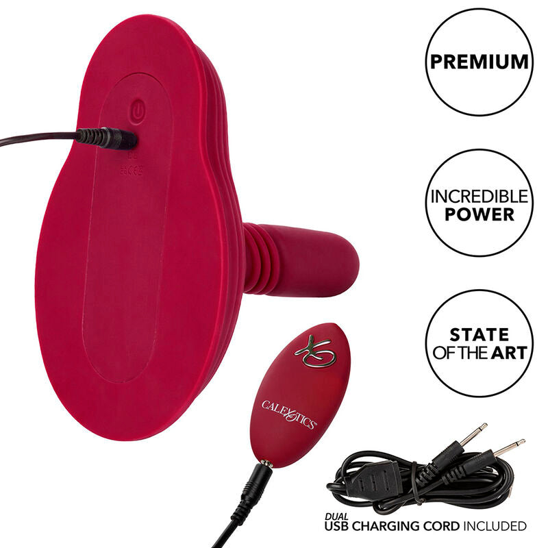 CALEXOTICS - RIDER MASSAGER DOUBLE MOTEUR TÉLÉCOMMANDE ROUGE CALEXOTICS