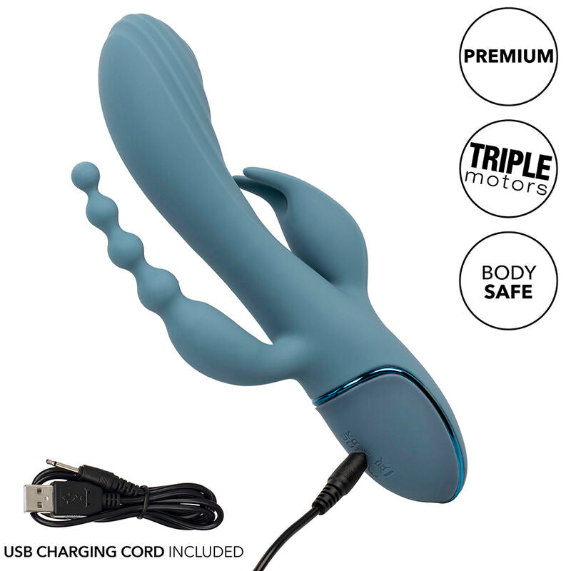 CALEXOTICS - VIBRATEUR TRIPLE ECSTASY GRIS CALEXOTICS