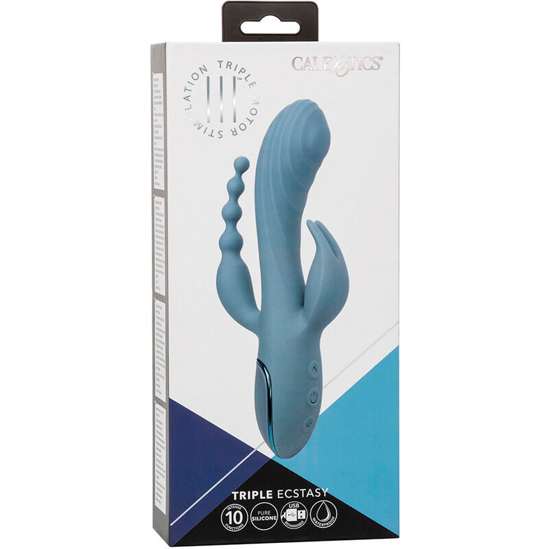 CALEXOTICS - VIBRATEUR TRIPLE ECSTASY GRIS CALEXOTICS