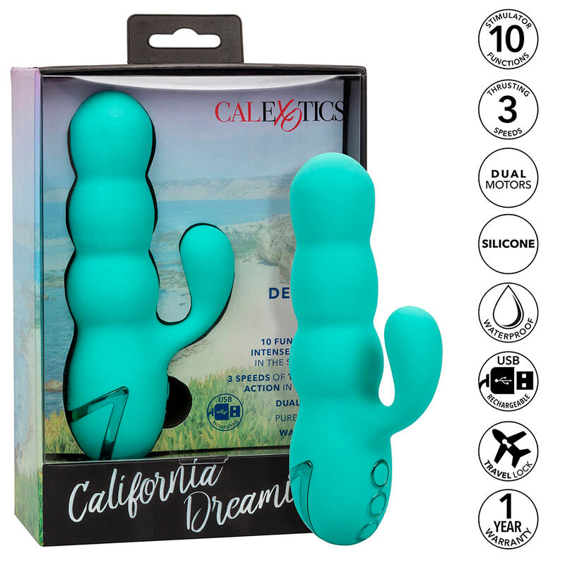 CALEXOTICS - VIBRATEUR DEL MAR DIVA RABBIR AQUA GREEN PAR CALIFORNIA DREAMING CALEXOTICS