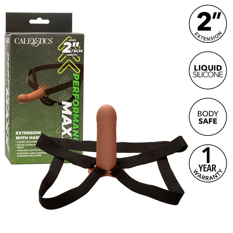 CALEXOTICS - EXTENSION PERFORMANCE MAXX AVEC HARNAIS PEAU BRUN CALEXOTICS