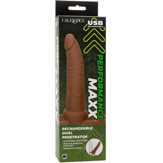 CALEXOTICS - PERFORMANCE MAXX RECHARGEABLE DOUBLE PÉNÉTRATEUR PEAU BRUN CALEXOTICS
