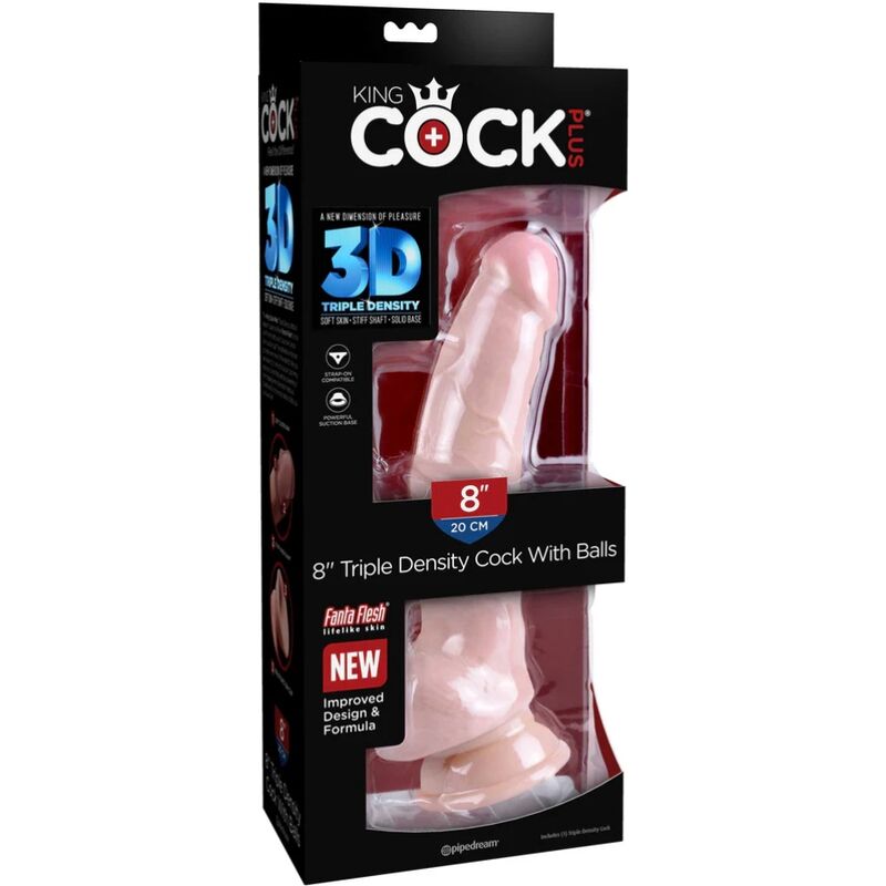 KING COCK - GODE TRIPLE DENSITÉ 18.4 CM KING COCK PLUS