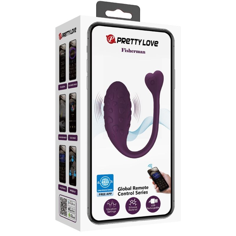 PRETTY LOVE - FISHERMAN OEUF VIBRANT CONTRÔLÉ PAR APPLICATION LILA PRETTY LOVE SMART