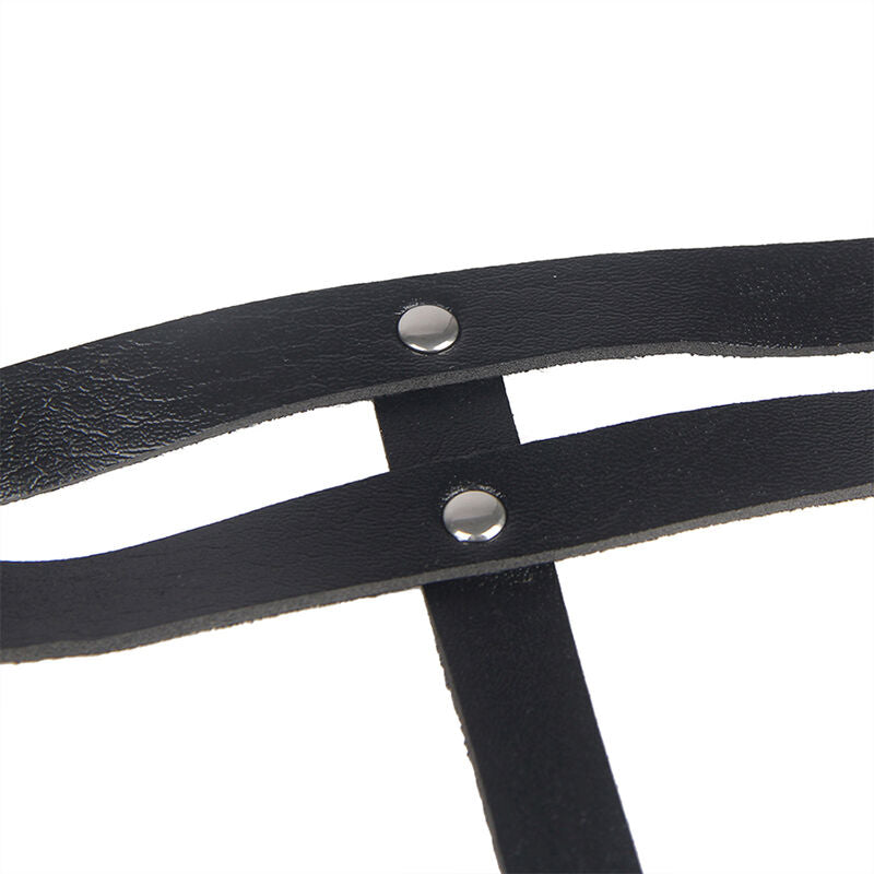 SUBBLIME - CHAINE BAGUE CUIR CEINTURE NOIR TAILLE UNIQUE SUBBLIME FETISH