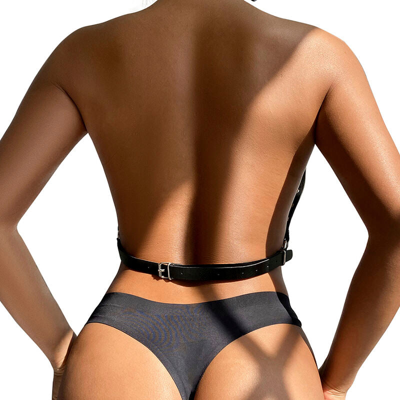 SUBBLIME - HARNAIS POITRINE AVEC GRANDES CHAÎNE S  ANNEAUX TAILLE UNIQUE SUBBLIME FETISH