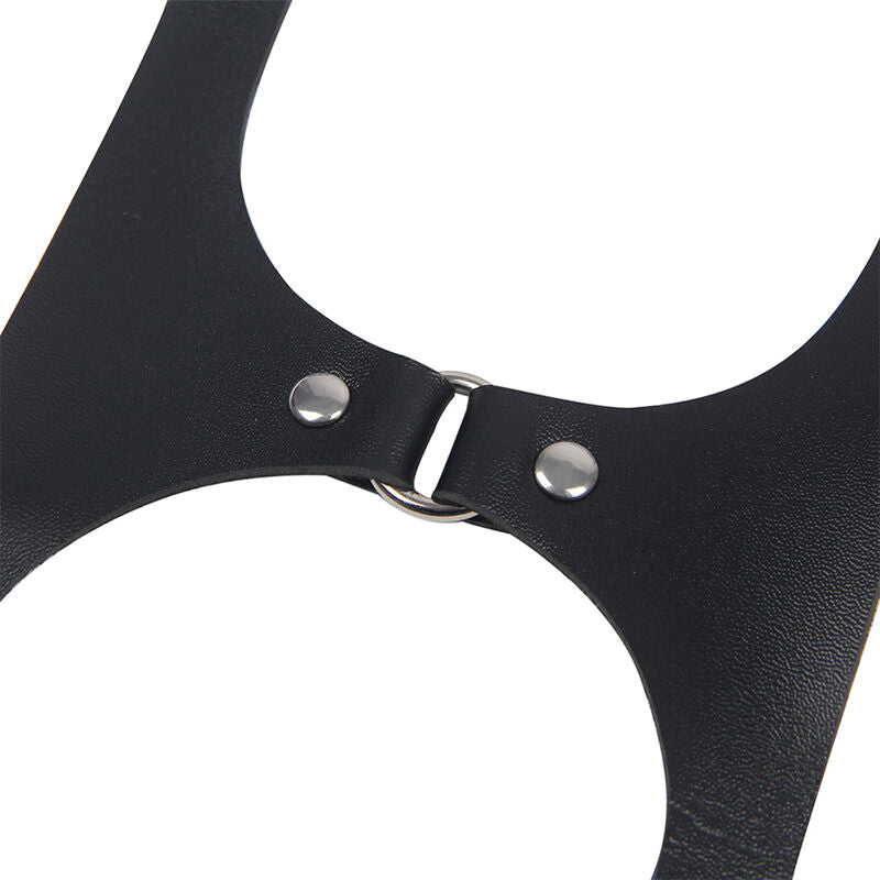 SUBBLIME - HARNAIS COMPLET AVEC BOUCLES EN CUIR NOIR TAILLE UNIQUE SUBBLIME FETISH