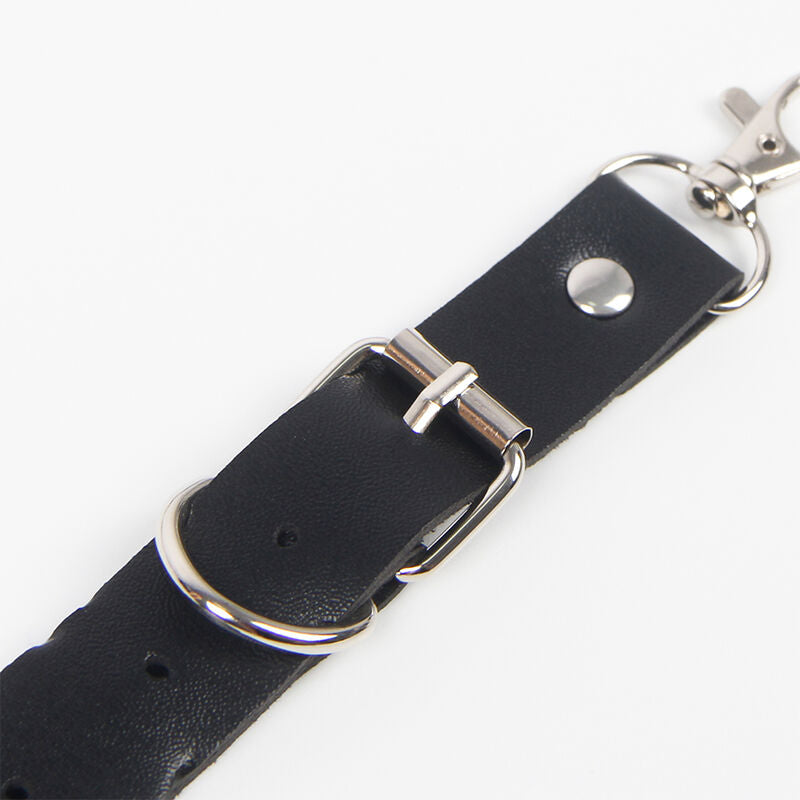 SUBBLIME - HARNAIS CEINTURE ET JARRETIÈRES AVEC ANNEAUX ET CHAÎNE DÉTAIL TAILLE UNIQUE SUBBLIME FETISH