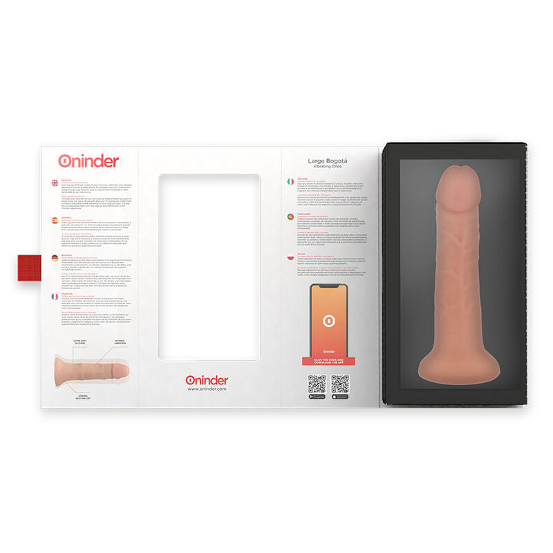 ONINDER - GRAND GODE VIBRATEUR BOGOTÁ 9 VITESSES NATUREL 22 CM -O- 4,5 CM - APPLICATION GRATUITE ONINDER
