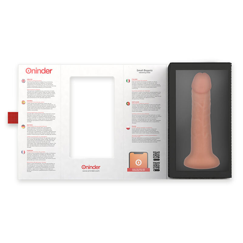 ONINDER - PETIT GODE VIBRATEUR BOGOTÁ 9 VITESSES NATUREL 17.5 CM -O- 4 CM - APPLICATION GRATUITE ONINDER