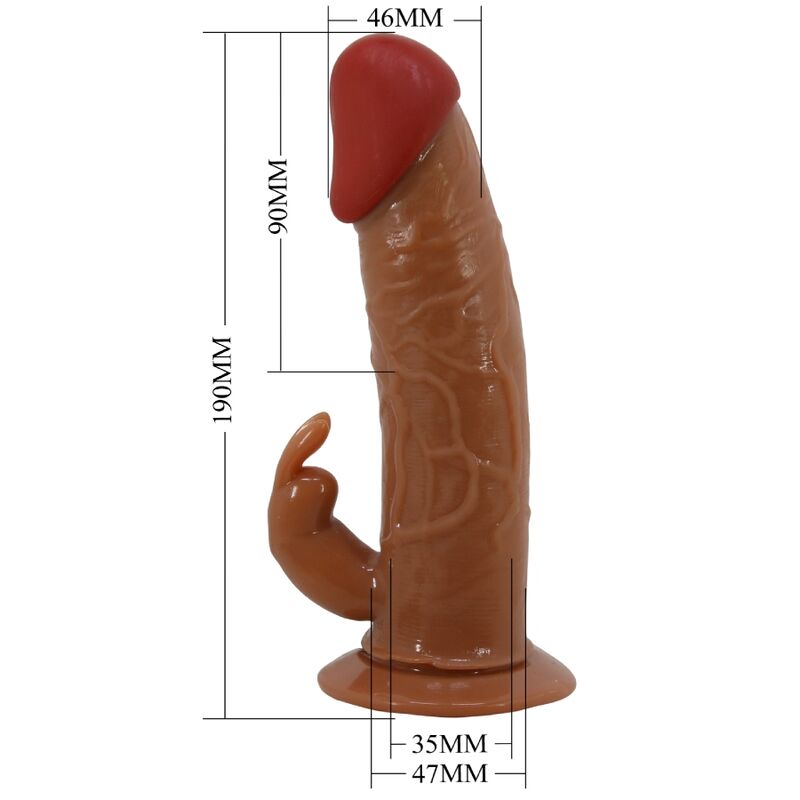 PRETTY LOVE - MARION HARNAIS SLIP UNIVERSEL AVEC DILDO VIBRANT 19 CM MARRON PRETTY LOVE