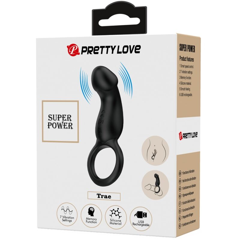 PRETTY LOVE - ANNEAU ANAL ET VIBRATEUR WARREN NOIR PRETTY LOVE BOTTOM