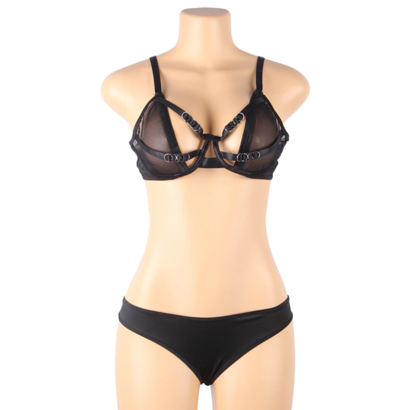 SUBBLIME - ENSEMBLE DEUX PIÈCES DE SOUTIEN-GORGE TRANSPARENT ET BANDES S/M SUBBLIME SETS