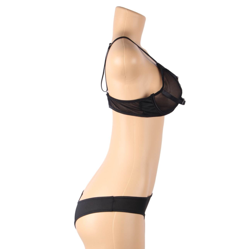 SUBBLIME - ENSEMBLE DEUX PIÈCES DE SOUTIEN-GORGE TRANSPARENT ET BANDES S/M SUBBLIME SETS