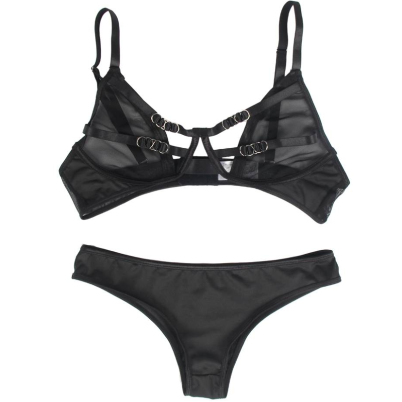 SUBBLIME - ENSEMBLE DEUX PIÈCES DE SOUTIEN-GORGE TRANSPARENT ET BANDES S/M SUBBLIME SETS