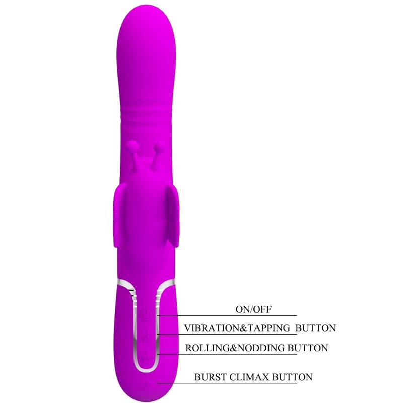 PRETTY LOVE - VIBRATEUR MULTIFONCTION LAPIN 4 EN 1 PAPILLON FUCHSIA PRETTY LOVE FLIRTATION