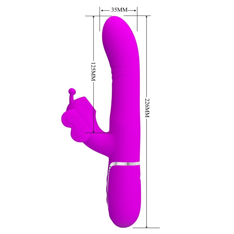 PRETTY LOVE - VIBRATEUR MULTIFONCTION LAPIN 4 EN 1 PAPILLON FUCHSIA PRETTY LOVE FLIRTATION