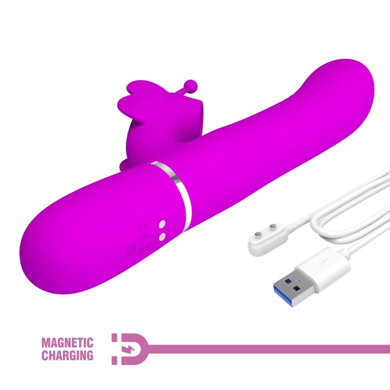 PRETTY LOVE - VIBRATEUR MULTIFONCTION LAPIN 4 EN 1 PAPILLON FUCHSIA PRETTY LOVE FLIRTATION