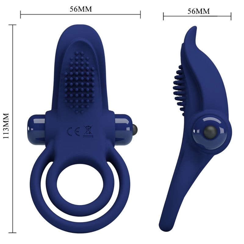 PRETTY LOVE - BRONSON BAGUE DOUBLE AVEC VIBRATION BLEU PRETTY LOVE MALE