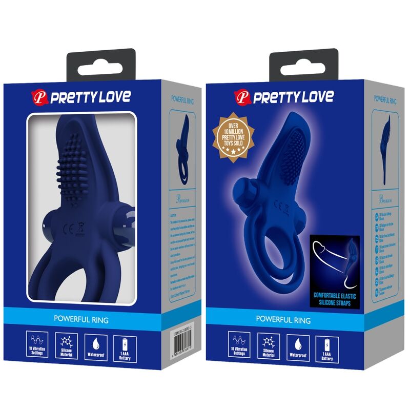 PRETTY LOVE - BRONSON BAGUE DOUBLE AVEC VIBRATION BLEU PRETTY LOVE MALE