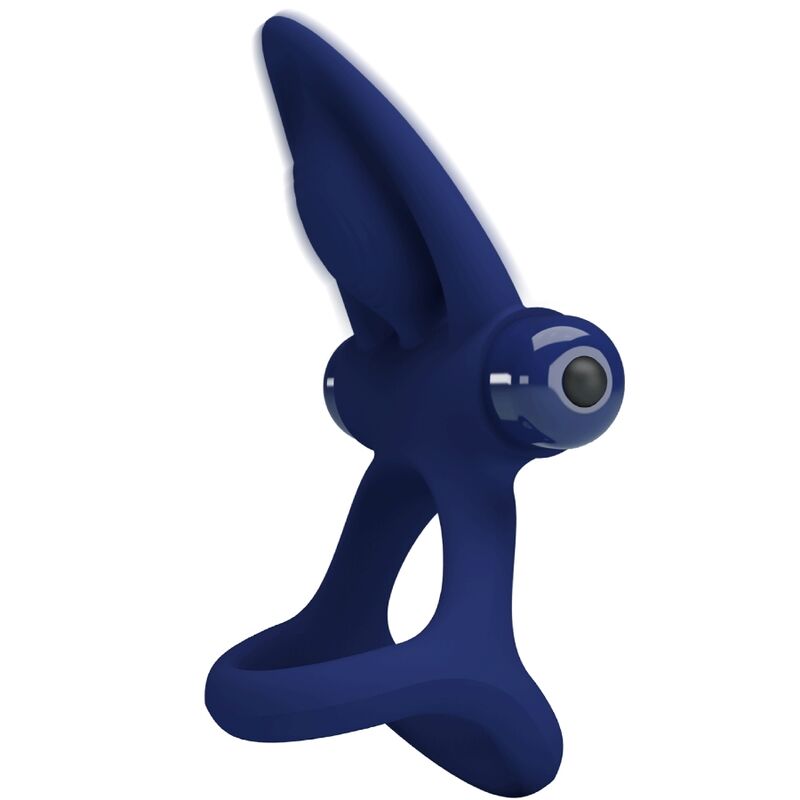 PRETTY LOVE - MAT DOUBLE ANNEAU AVEC VIBRATION & STIMULATEUR BLEU PRETTY LOVE MALE