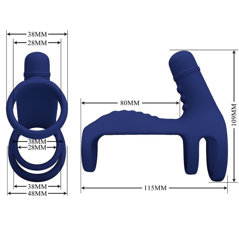 PRETTY LOVE - ANNEAU VIBRANT ELISH AVEC EXTENSION BLEU PRETTY LOVE MALE