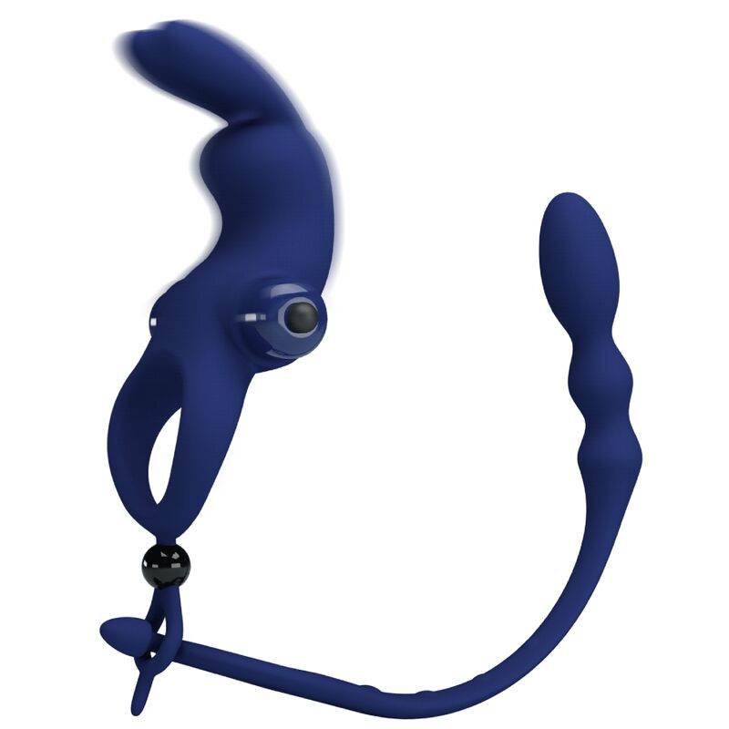 PRETTY LOVE - AYAD ANNEAU VIBRATEUR LAPIN AVEC PLUG BLEU PRETTY LOVE MALE