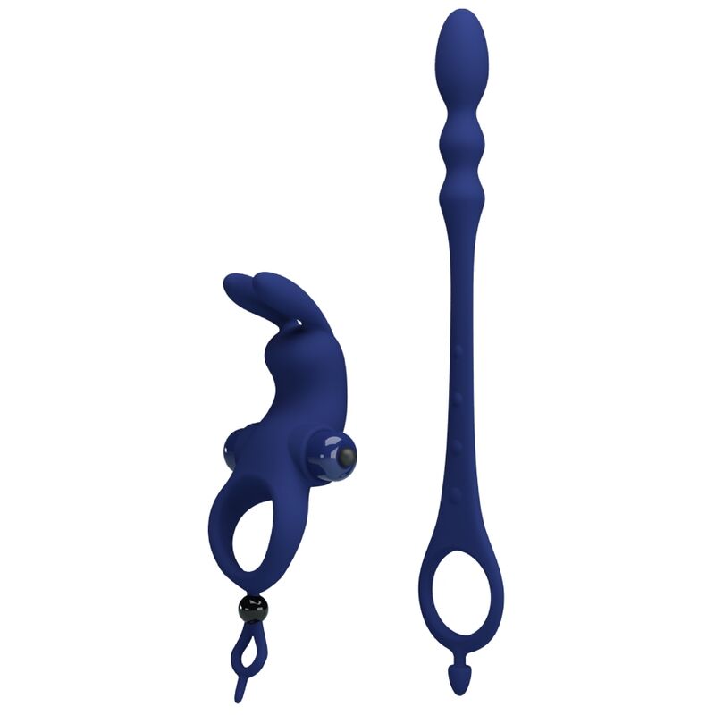 PRETTY LOVE - AYAD ANNEAU VIBRATEUR LAPIN AVEC PLUG BLEU PRETTY LOVE MALE