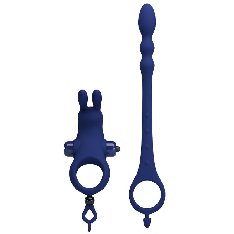 PRETTY LOVE - AYAD ANNEAU VIBRATEUR LAPIN AVEC PLUG BLEU PRETTY LOVE MALE