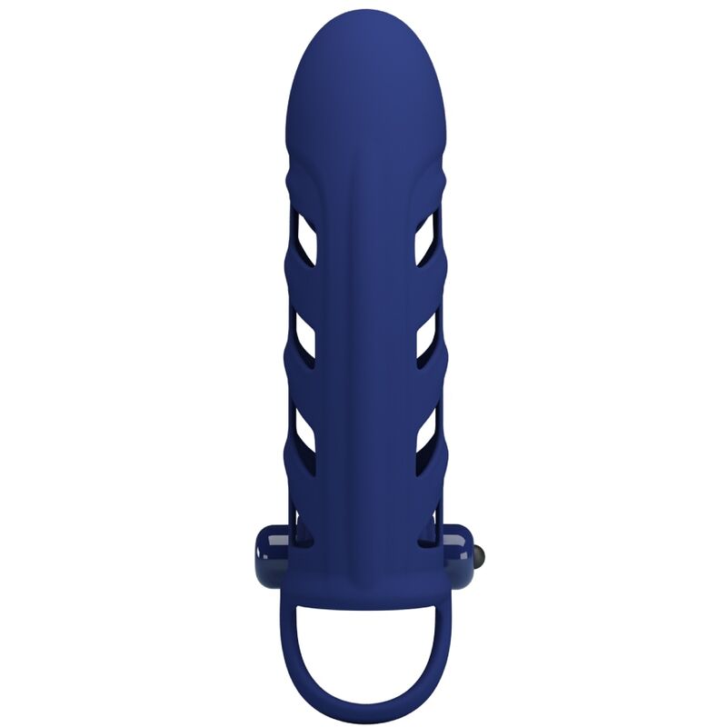 PRETTY LOVE - ALTAF ANNEAU VIBRATEUR AVEC GAINE EN SILICONE BLEU PRETTY LOVE MALE