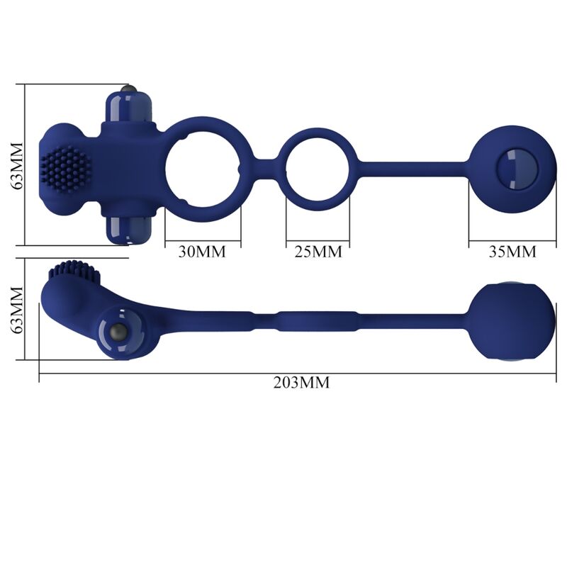 PRETTY LOVE - REMINGTON DOUBLE ANNEAU VIBRANT AVEC PLUG BLEU PRETTY LOVE MALE