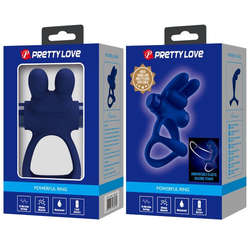 PRETTY LOVE - FRANCISCO DOUBLE ANNEAU VIBRANT LAPIN BLEU PRETTY LOVE MALE