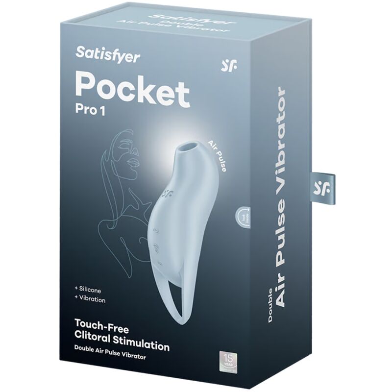 SATISFYER - POCKET PRO 1 STIMULATEUR DE CLITORIS BLEU CLAIR SATISFYER AIR PULSE