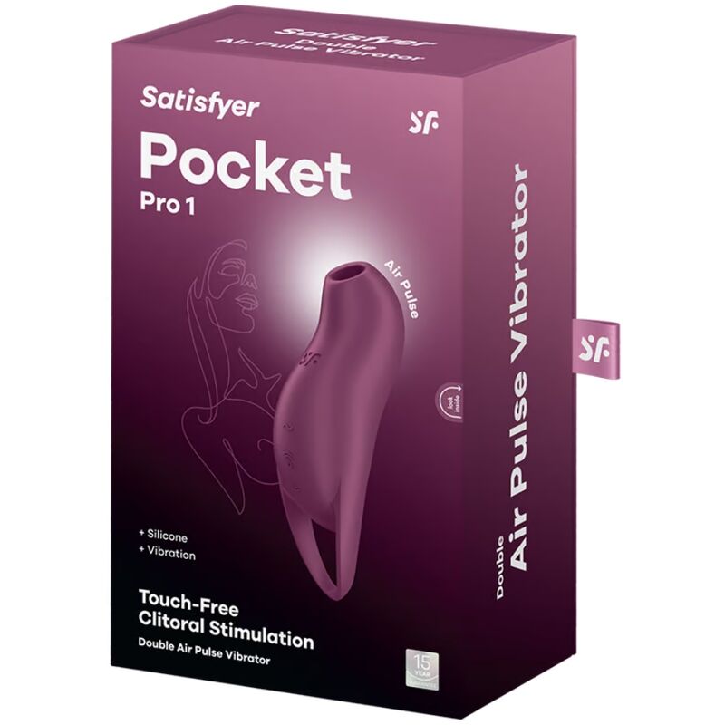 SATISFYER - POCKET PRO 1 STIMULATEUR DE CLITORIS GRENAT SATISFYER AIR PULSE