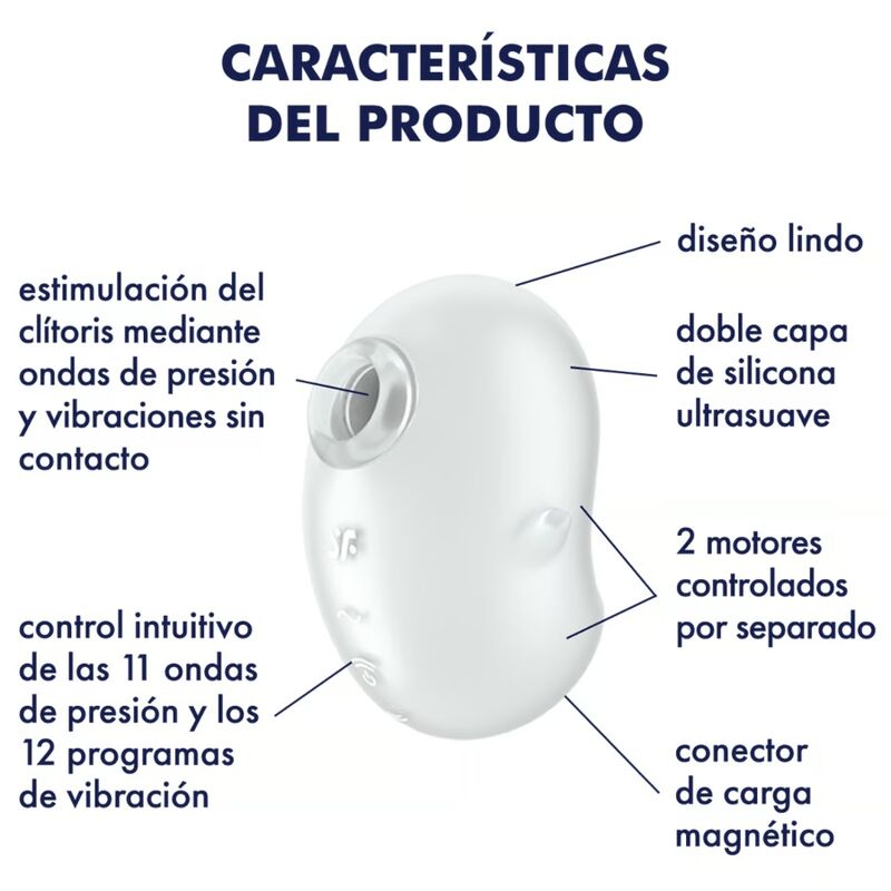 SATISFYER - CUTIE GHOST VIBRATEUR  POSER BLANC SATISFYER LAYONS