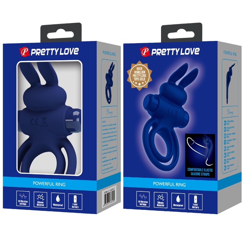 PRETTY LOVE - DAREY DOUBLE ANNEAU VIBRANT LAPIN BLEU PRETTY LOVE MALE