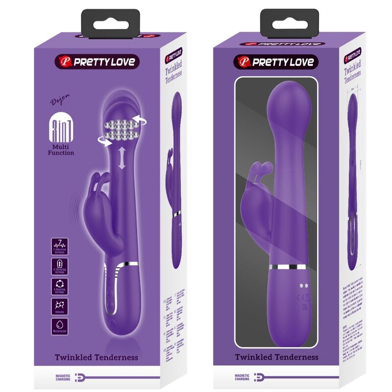 PRETTY LOVE - DEJON VIBRATEUR RABBIT 3 EN 1 MULTIFONCTION VIOLET PRETTY LOVE FLIRTATION