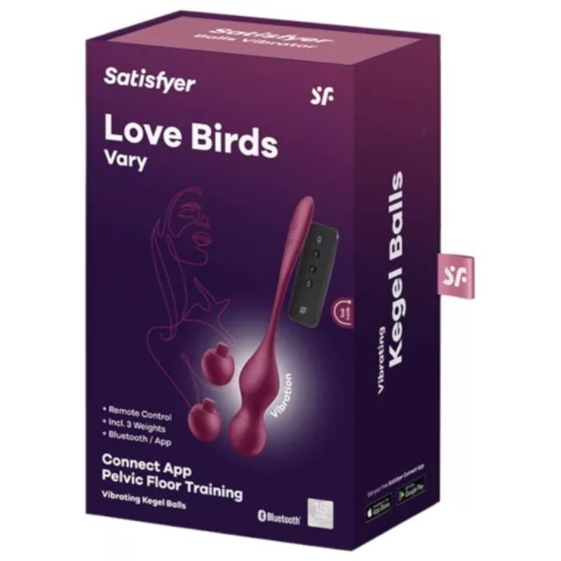 SATISFYER - LOVE BIRDS VARY BALLES VIBRANTES APPLICATION GRATUITE VIN ROUGE SATISFYER VIBRATOR