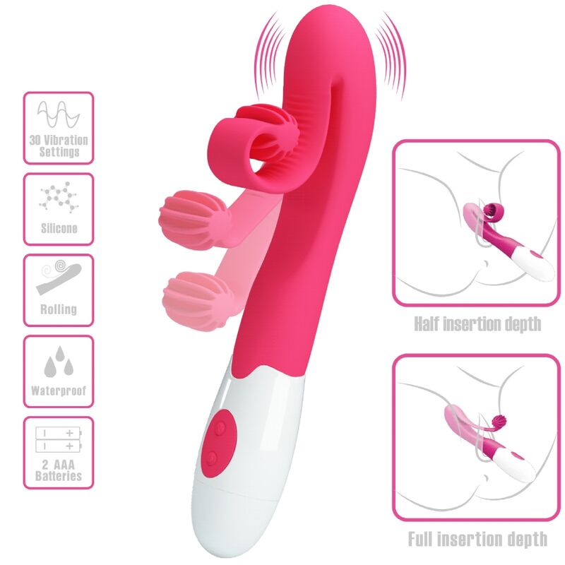 ROMANCE - VIBRATEUR ET STIMULATEUR 30 VITESSES ROSE ROMANCE