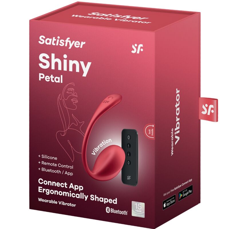 SATISFYER - SHINY PETAL STIMULATEUR À TÉLÉCOMMANDE À DISTANCE G POINT ROUGE APPLICATION GRATUITE SATISFYER PARTNER